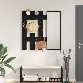 Perchero de pared con espejo Roble Negro 100 x 10 x 100 cm en Estanterías | Comprar online en Foru.es