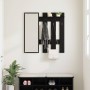 Perchero de pared con espejo Roble Negro 100 x 10 x 100 cm en Estanterías | Comprar online en Foru.es
