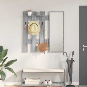 Perchero de pared con espejo Gris Sonoma 100 x 10 x 100 cm en Estanterías | Comprar online en Foru.es