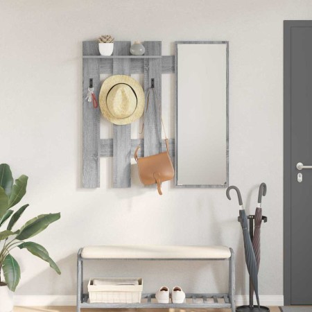 Perchero de pared con espejo Gris Sonoma 100 x 10 x 100 cm en Estanterías | Comprar online en Foru.es