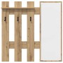 Perchero de pared con espejo Roble artesanal 100 x 10 x 100 cm en Estanterías | Comprar online en Foru.es