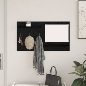 Perchero de pared con estante Roble Negro 90 x 10 x 50 cm en Estanterías | Comprar online en Foru.es