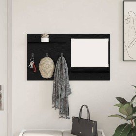 Perchero de pared con estante Roble Negro 90 x 10 x 50 cm en Estanterías | Comprar online en Foru.es