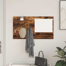 Perchero de pared con estante Roble ahumado 90 x 10 x 50 cm en Estanterías | Comprar online en Foru.es