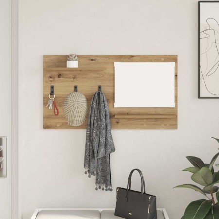 Perchero de pared con estante Roble artesanal 90 x 10 x 50 cm en Estanterías | Comprar online en Foru.es