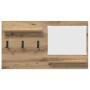 Perchero de pared con estante Roble artesanal 90 x 10 x 50 cm en Estanterías | Comprar online en Foru.es