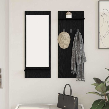 Perchero de pared con estante Roble Negro 70 x 10 x 90 cm en Estanterías | Comprar online en Foru.es