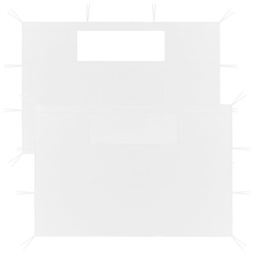 Paredes laterales de cenador con ventanas 2 unidades blanco de vidaXL, Accesorios para pabellones y cenadores - Ref: Foro24-3...