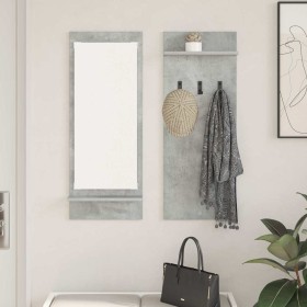 Perchero de pared con estante Gris Concreto 70 x 10 x 90 cm en Estanterías | Comprar online en Foru.es