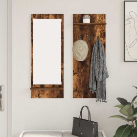 Perchero de pared con estante Roble ahumado 70 x 10 x 90 cm en Estanterías | Comprar online en Foru.es