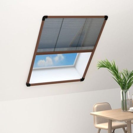 Mosquitera plisada para ventanas aluminio marrón 60x80cm de vidaXL, Mosquiteras para ventanas - Ref: Foro24-148653, Precio: 3...