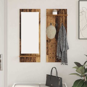 Perchero de pared con estante Madera vieja 70 x 10 x 90 cm en Estanterías | Comprar online en Foru.es