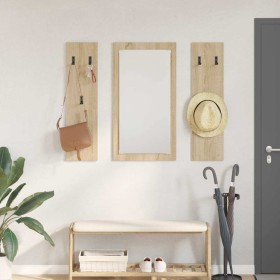 Perchero de pared con espejo Roble Sonoma 96 x 1,5 x 90 cm en Estanterías | Comprar online en Foru.es