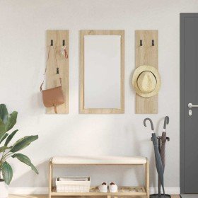 Perchero de pared con espejo Roble Sonoma 96 x 1,5 x 90 cm en Estanterías | Comprar online en Foru.es