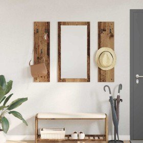 Perchero de pared con espejo Madera vieja 96 x 1,5 x 90 cm en Estanterías | Comprar online en Foru.es