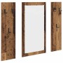 Perchero de pared con espejo Madera vieja 96 x 1,5 x 90 cm en Estanterías | Comprar online en Foru.es
