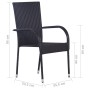 Set de comedor de jardín de 7 piezas ratán sintético negro de vidaXL, Conjuntos de jardín - Ref: Foro24-3070758, Precio: 616,...