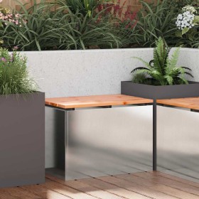 Banco de jardín Plateado 60 x 40 x 43 cm Acero inoxidable en Bancos de jardín | Comprar online en Foru.es