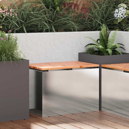 Banco de jardín Plateado 60 x 40 x 43 cm Acero inoxidable en Bancos de jardín | Comprar online en Foru.es