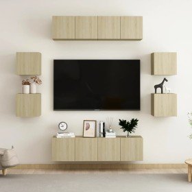 Juego de muebles de salón 8 piezas roble Sonoma en Muebles TV | Comprar online en Foru.es