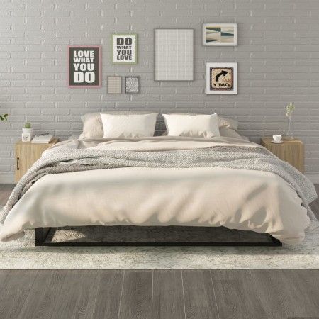 Mesitas de noche 2 uds madera contrachapada color roble Sonoma de vidaXL, Mesitas de noche - Ref: Foro24-812067, Precio: 69,7...