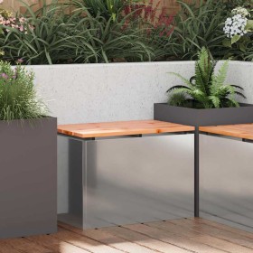 Banco de jardín Plateado 60 x 40 x 43 cm Acero galvanizado en Bancos de jardín | Comprar online en Foru.es