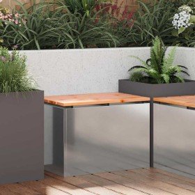 Banco de jardín Plateado 60 x 40 x 43 cm Acero galvanizado en Bancos de jardín | Comprar online en Foru.es