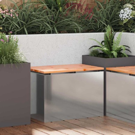 Banco de jardín Plateado 60 x 40 x 43 cm Acero galvanizado en Bancos de jardín | Comprar online en Foru.es
