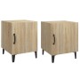 Mesitas de noche 2 uds madera contrachapada color roble Sonoma de vidaXL, Mesitas de noche - Ref: Foro24-812067, Precio: 69,7...