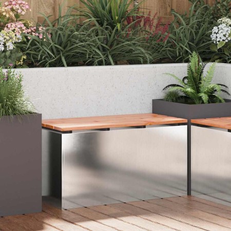 Banco de jardín Plateado 80 x 40 x 43 cm Acero inoxidable en Bancos de jardín | Comprar online en Foru.es