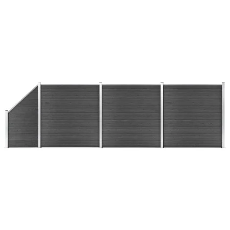 Schwarzes WPC-Zaunplatten-Set 619 x (105–186) cm von vidaXL, Zaunpaneele - Ref: Foro24-3070439, Preis: 1,00 €, Rabatt: %