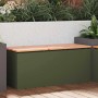 Banco de jardín Verde oliva 100 x 40 x 43 cm Acero en Bancos de jardín | Comprar online en Foru.es
