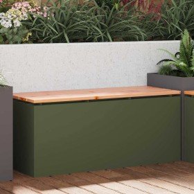 Banco de jardín Verde oliva 100 x 40 x 43 cm Acero en Bancos de jardín | Comprar online en Foru.es