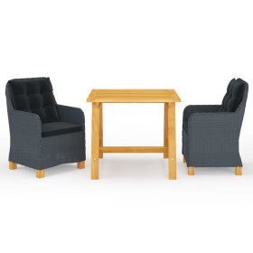 Juego de comedor para jardín 3 piezas gris oscuro de vidaXL, Conjuntos de jardín - Ref: Foro24-3068732, Precio: 385,37 €, Des...
