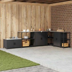 Almacenamiento de cocina Negro 60 x 50 x 92 cm Acero en Armarios de cocina | Comprar online en Foru.es