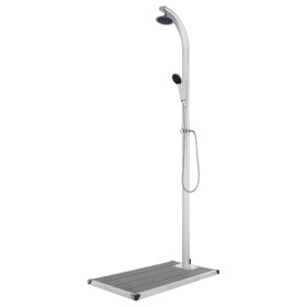 Ducha de jardín con base gris 220 cm aluminio de vidaXL, Accesorios para piscinas y spa - Ref: Foro24-3070796, Precio: 272,18...