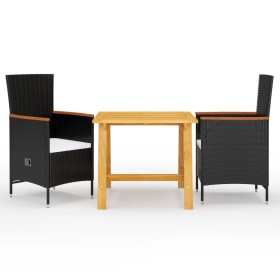 Juego de comedor para jardín 3 piezas negro de vidaXL, Conjuntos de jardín - Ref: Foro24-3068705, Precio: 360,66 €, Descuento: %