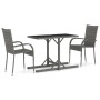 Juego de comedor para jardín 3 piezas gris de vidaXL, Conjuntos de jardín - Ref: Foro24-3072477, Precio: 167,33 €, Descuento: %