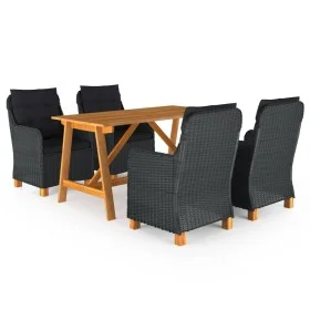 Juego de comedor para jardín de 5 piezas gris oscuro de vidaXL, Conjuntos de jardín - Ref: Foro24-3068789, Precio: 691,41 €, ...
