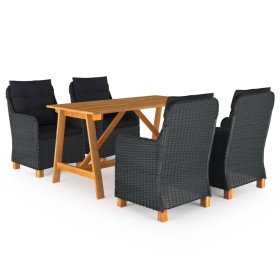 Juego de comedor para jardín de 5 piezas gris oscuro de vidaXL, Conjuntos de jardín - Ref: Foro24-3068789, Precio: 699,44 €, ...