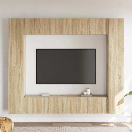 Set de muebles salón TV 8 pzas madera ingeniería roble Sonoma en Muebles TV | Comprar online en Foru.es
