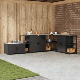 Almacenamiento de cocina Negro 60 x 50 x 92 cm Acero en Armarios de cocina | Comprar online en Foru.es