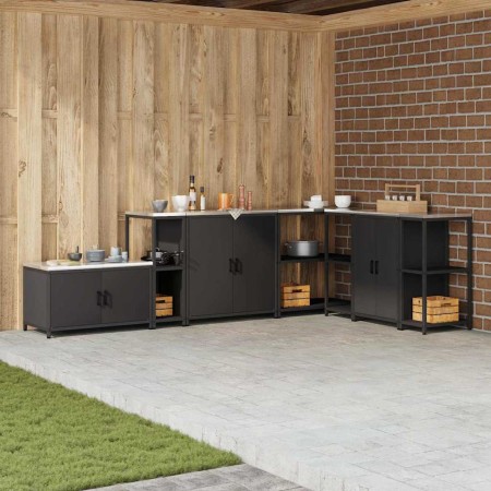 Almacenamiento de cocina Negro 60 x 50 x 92 cm Acero en Armarios de cocina | Comprar online en Foru.es