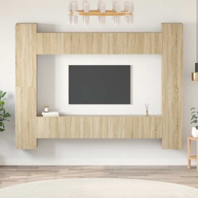 Set de muebles salón TV 10 pzas madera ingeniería roble Sonoma en Muebles TV | Comprar online en Foru.es