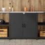 Almacenamiento de cocina con puerta Negro 60 x 50 x 92 cm Acero en Armarios de cocina | Comprar online en Foru.es