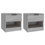 Mesitas de noche 2 uds madera contrachapada gris Sonoma de vidaXL, Mesitas de noche - Ref: Foro24-817048, Precio: 72,67 €, De...