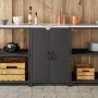 Almacenamiento de cocina con puerta Negro 60 x 50 x 92 cm Acero en Armarios de cocina | Comprar online en Foru.es