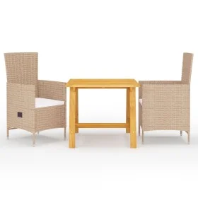 Juego de comedor de jardín 3 piezas beige de vidaXL, Conjuntos de jardín - Ref: Foro24-3068707, Precio: 318,45 €, Descuento: %