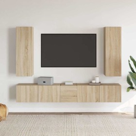 Set muebles de salón TV 5 pzas madera ingeniería roble Sonoma en Muebles TV | Comprar online en Foru.es