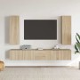 Set muebles de salón TV 5 pzas madera ingeniería roble Sonoma en Muebles TV | Comprar online en Foru.es